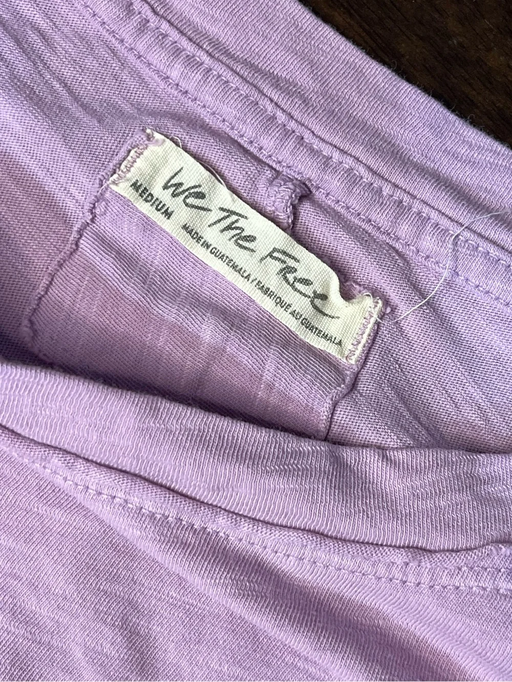 Free People Arden Tee, Lavender, Slouchy, Long Sleeve, Thumbholes, Sz M